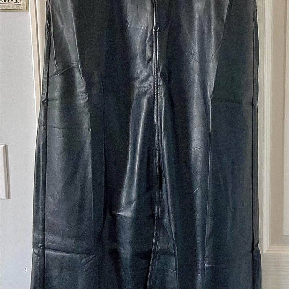NYDJ Black A-Line Faux Leather Skirt